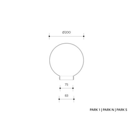 Cserebúra fali lámpához PARK E27 átm. 20 cm füstös prizma