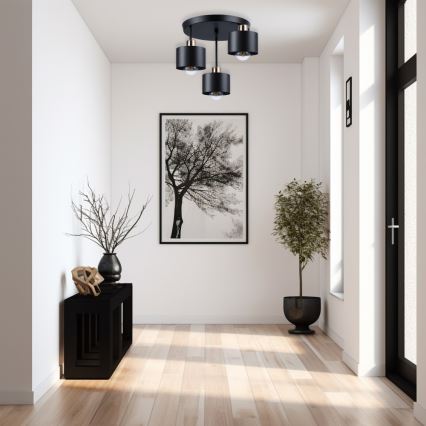 Csillár 3xE27/35W/230V átm. 30 cm fekete/arany