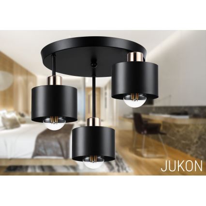 Csillár 3xE27/35W/230V átm. 30 cm fekete/arany