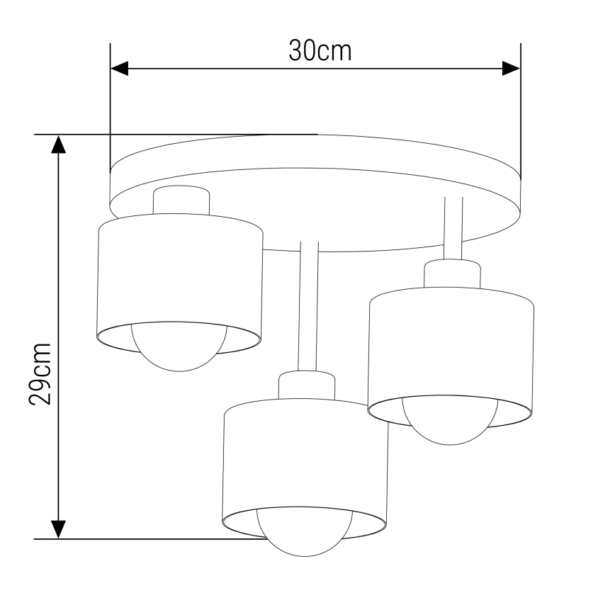 Csillár 3xE27/35W/230V átm. 30 cm fekete/arany