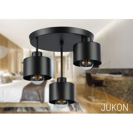 Csillár 3xE27/35W/230V átm. 30 cm fekete