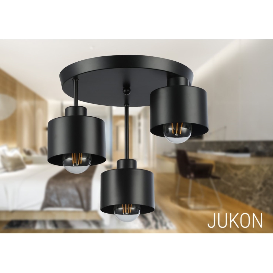 Csillár 3xE27/35W/230V átm. 30 cm fekete