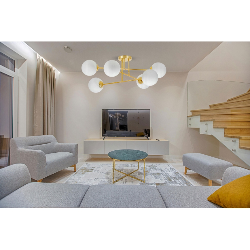 Csillár 6xE27/35W/230V átm. 80 cm arany