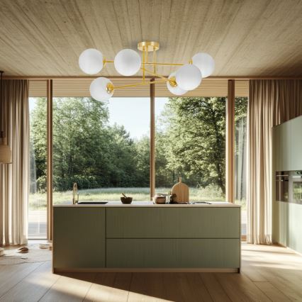 Csillár 6xE27/35W/230V átm. 80 cm arany