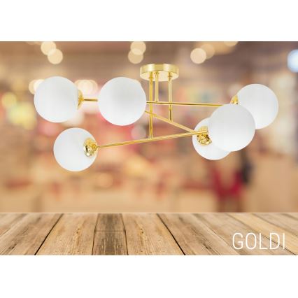 Csillár 6xE27/35W/230V átm. 80 cm arany