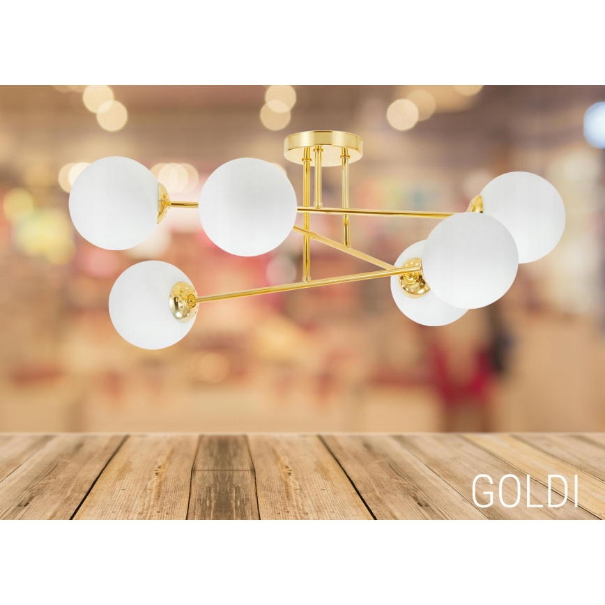 Csillár 6xE27/35W/230V átm. 80 cm arany