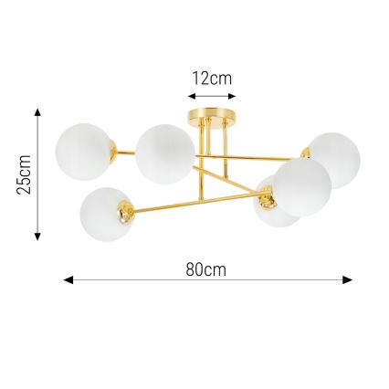 Csillár 6xE27/35W/230V átm. 80 cm arany