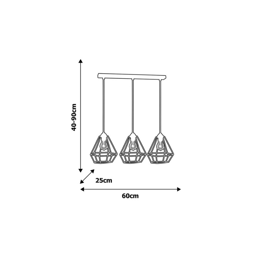 Csillár ALMA 3xE27/60W/230V fehér