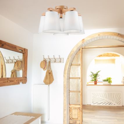 Csillár ANDREA 5xE27/60W/230V tölgy/fehér