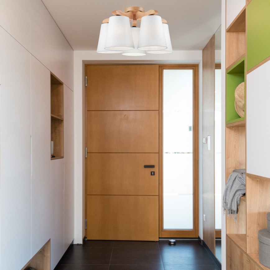 Csillár ANDREA 5xE27/60W/230V tölgy/fehér