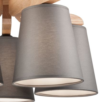 Csillár ANDREA 5xE27/60W/230V tölgy/szürke