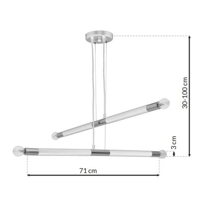 Csillár BASTONE WHITE 4xE14 / 40W / 230V