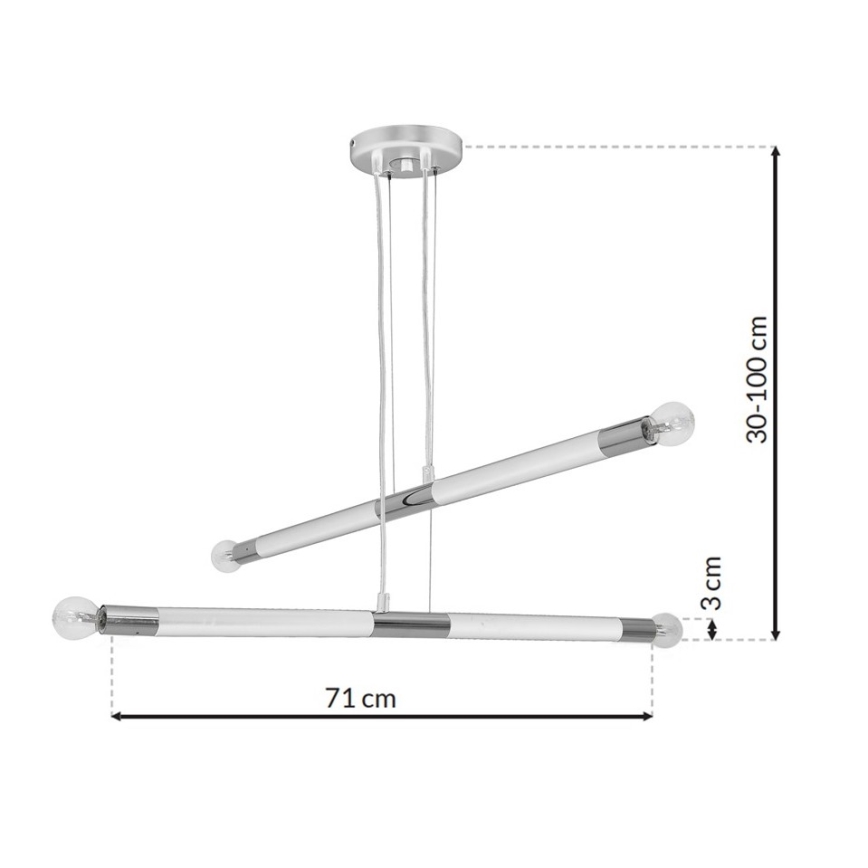 Csillár BASTONE WHITE 4xE14 / 40W / 230V
