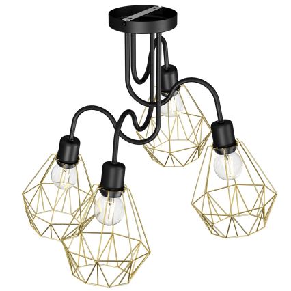Csillár BERGEN 4xE27/60W/230V fekete/arany