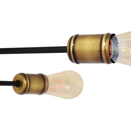 Csillár CAMBRIDGE 6xE27/20W/230V fekete/arany