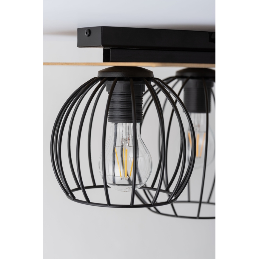 Csillár CYBER 2xE27/60W/230V fa/fekete
