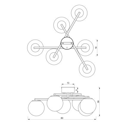 Csillár DAGA 6xE14/60W/230V
