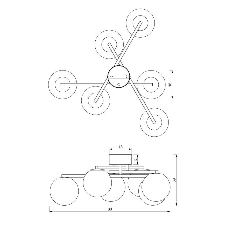 Csillár DAGA 6xE14/60W/230V
