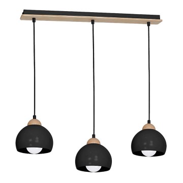 Csillár DAMA 3xE27/60W/230V fekete