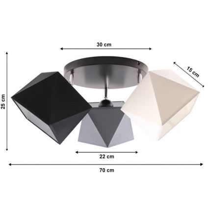 Csillár DIAMENT 3xE27/60W/230V