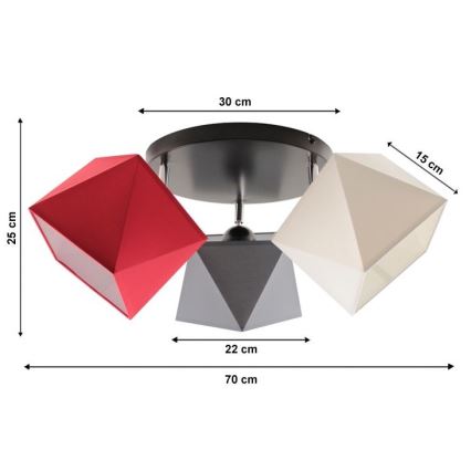 Csillár DIAMENT 3xE27/60W/230V
