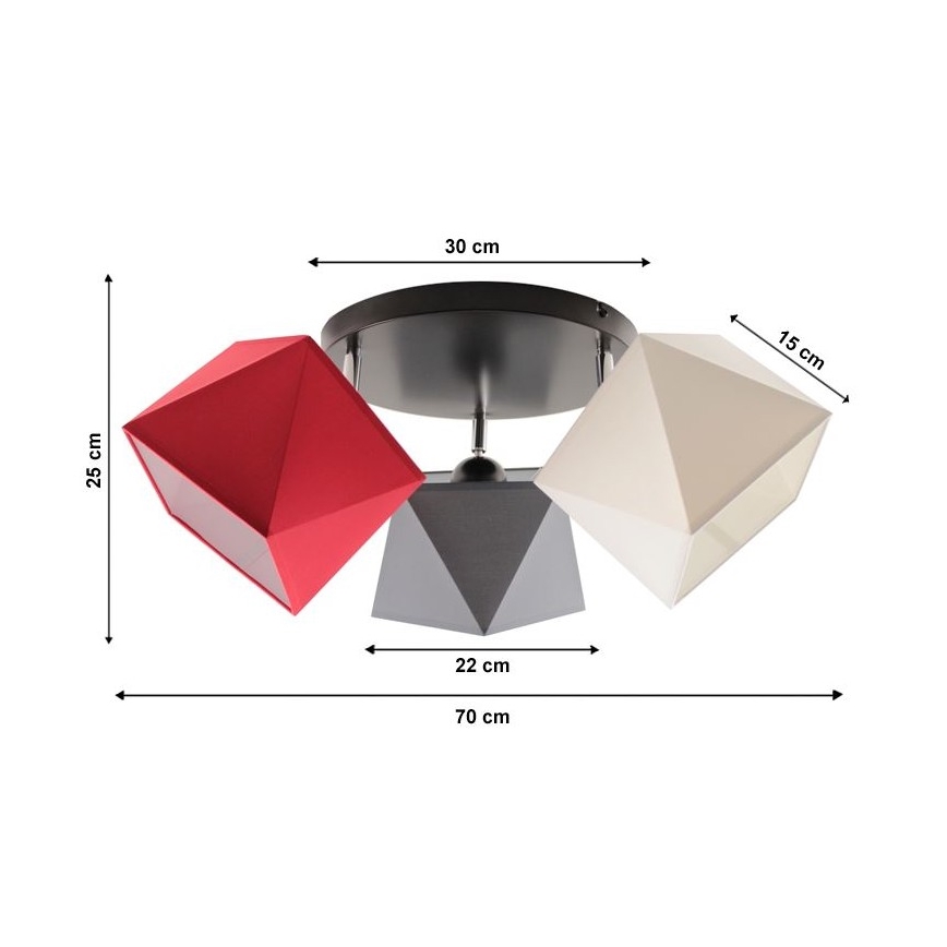 Csillár DIAMENT 3xE27/60W/230V