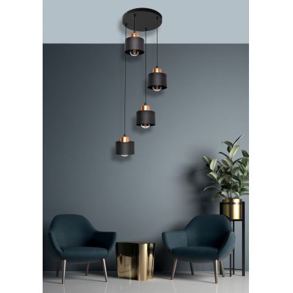 Csillár EDISON 4xE27 / 15W / 230V