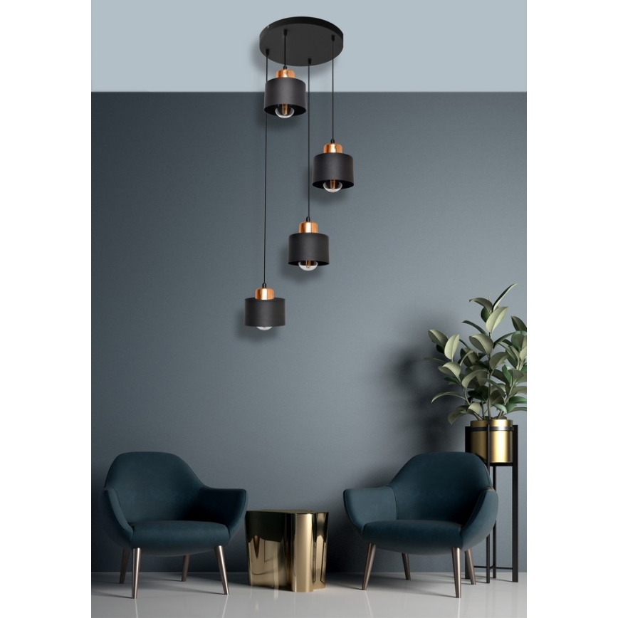 Csillár EDISON 4xE27 / 15W / 230V