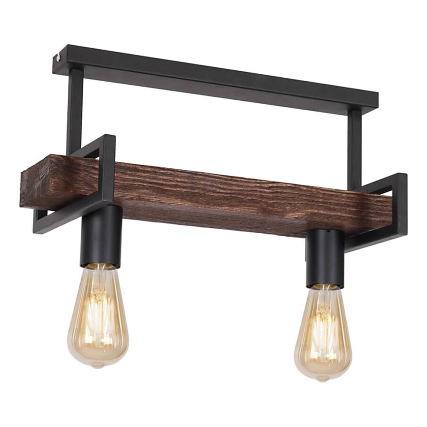 Csillár HARD 2xE27/11W/230V fa/fekete