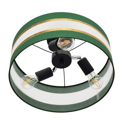 Csillár HELEN 3xE27/15W/230V zöld/arany