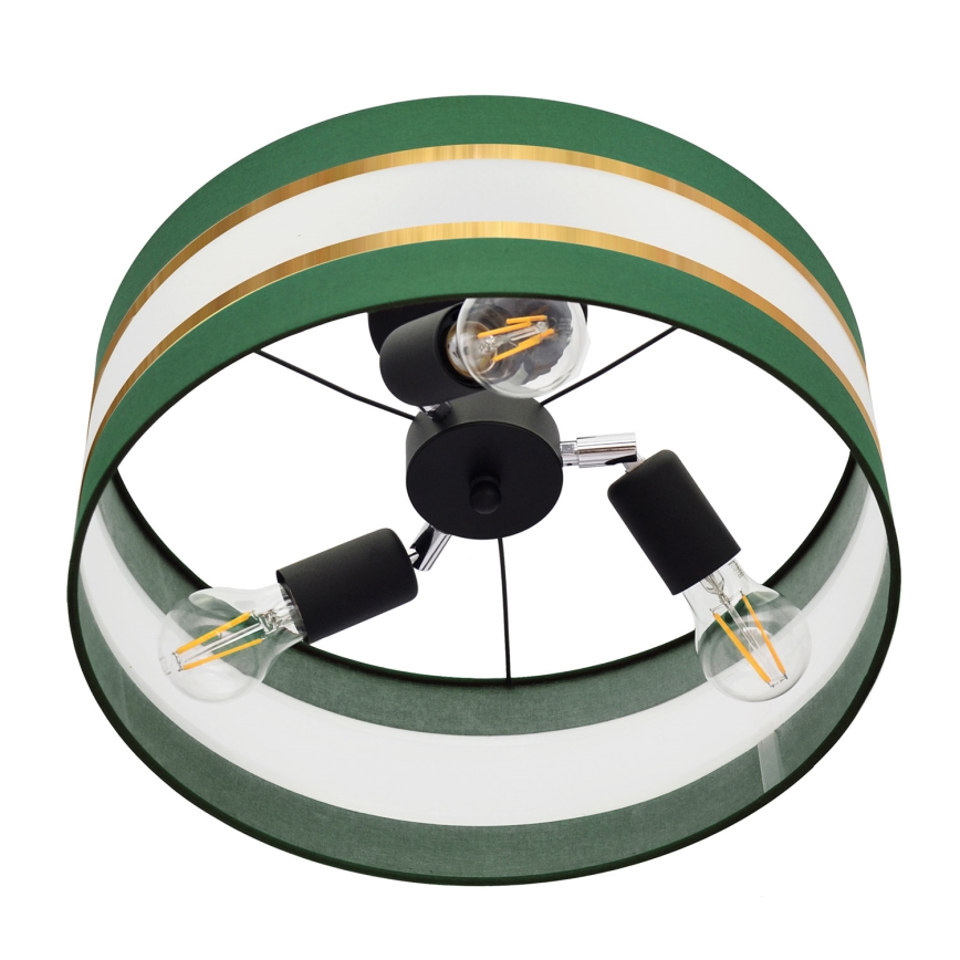 Csillár HELEN 3xE27/15W/230V zöld/arany