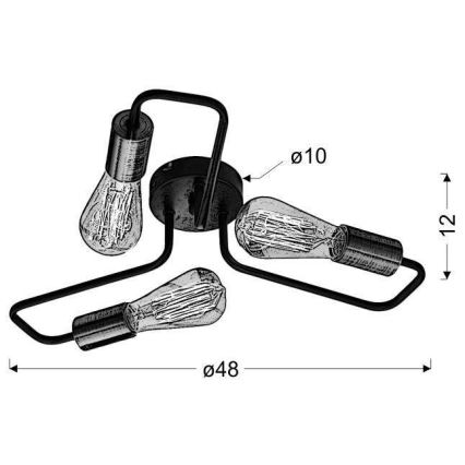 Csillár HERPE 3xE27/60W/230V