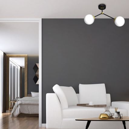 Csillár JOY 2xE14/40W/230V fekete/arany