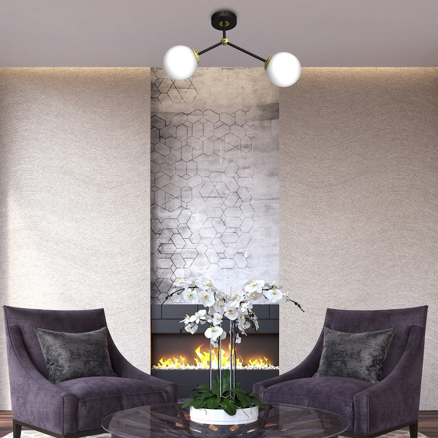 Csillár JOY 2xE14/40W/230V fekete/arany