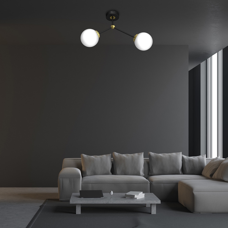 Csillár JOY 2xE14/40W/230V fekete/arany