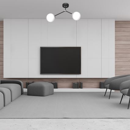 Csillár JOY 2xE14/40W/230V fekete/fényezett króm