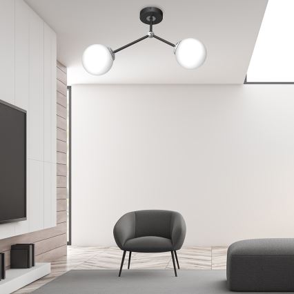 Csillár JOY 2xE14/40W/230V fekete/fényezett króm