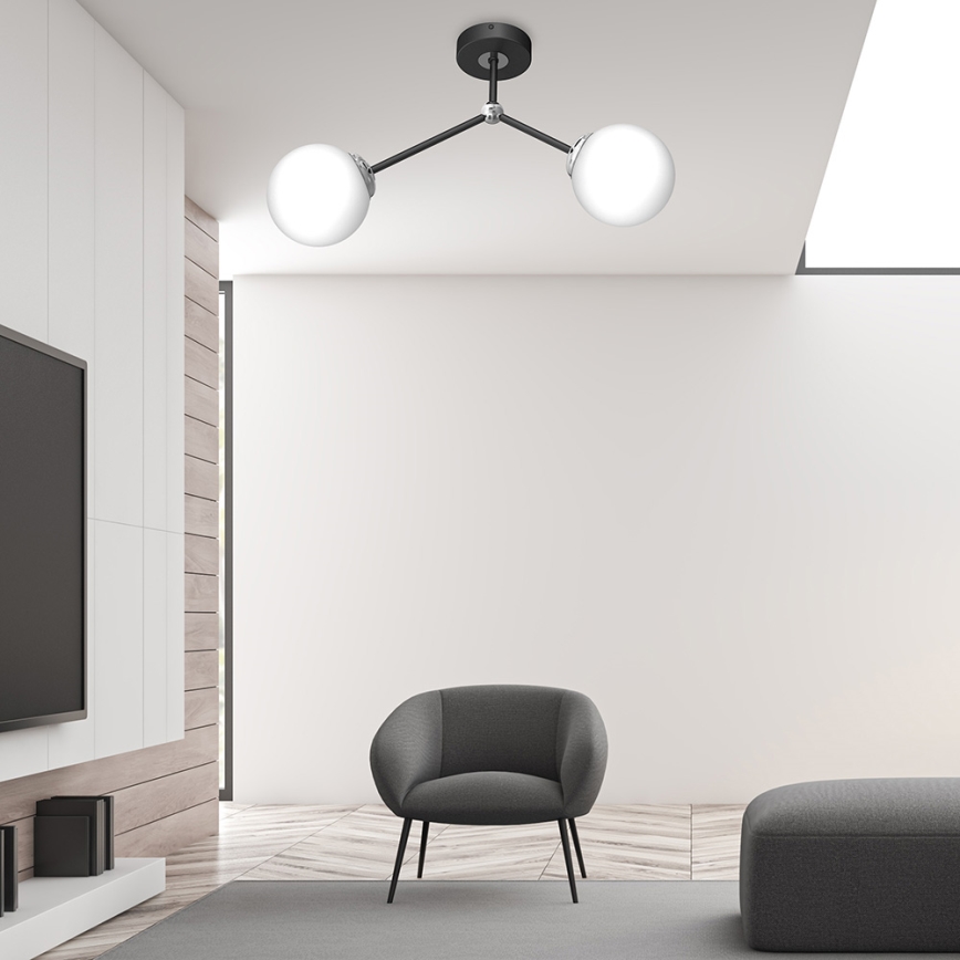 Csillár JOY 2xE14/40W/230V fekete/fényezett króm