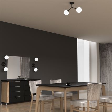 Csillár JOY 2xE14/40W/230V fekete/fényezett króm