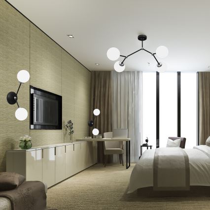 Csillár JOY 4xE14/40W/230V fekete/fényezett króm