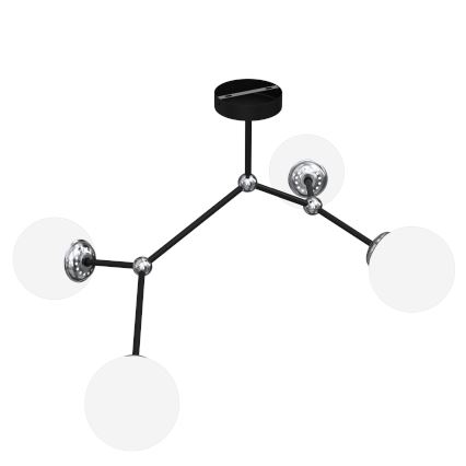 Csillár JOY 4xE14/40W/230V fekete/fényezett króm