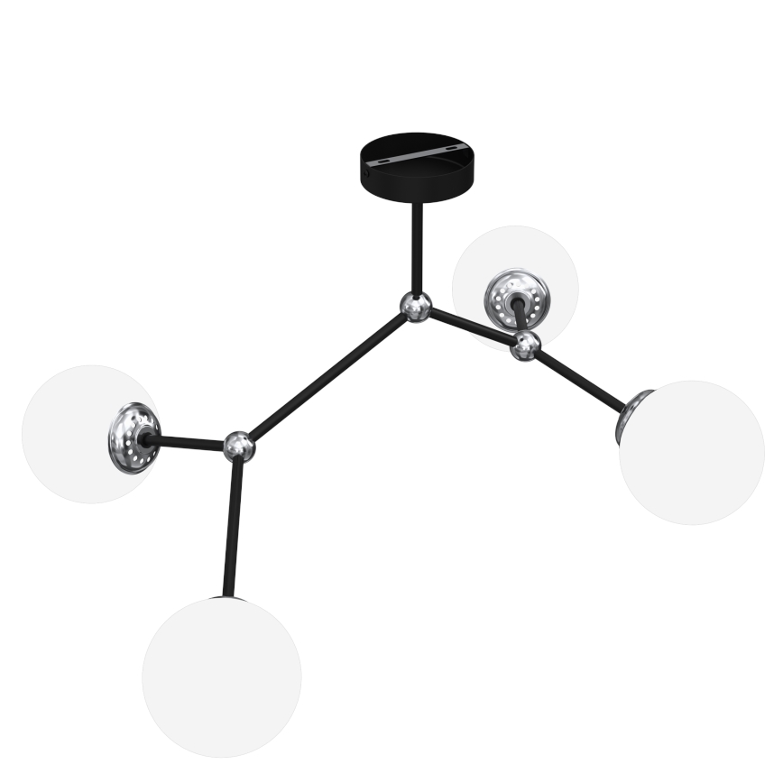 Csillár JOY 4xE14/40W/230V fekete/fényezett króm