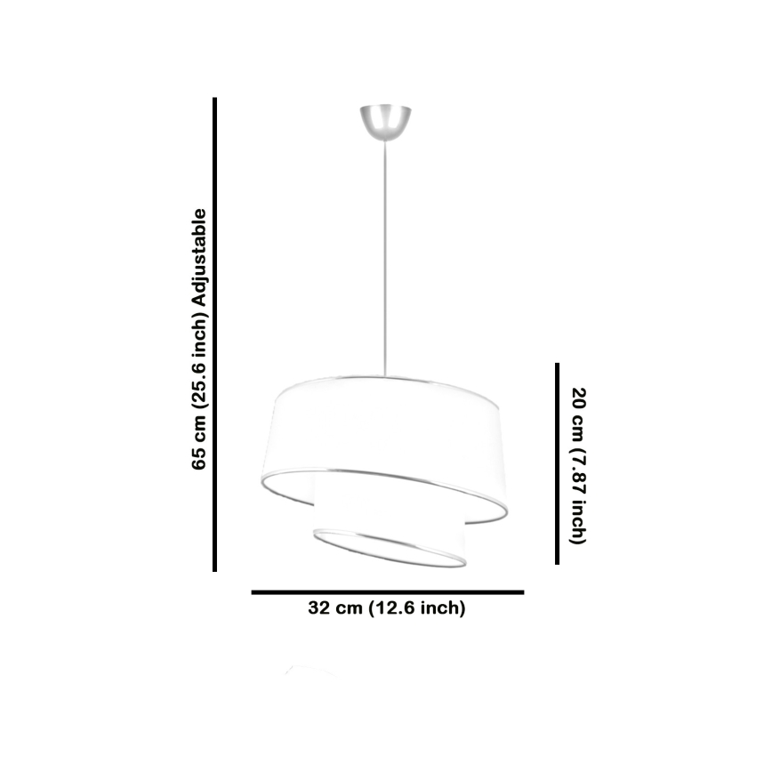 Csillár kábellel BARETTE 1xE27/60W/230V krémszínű