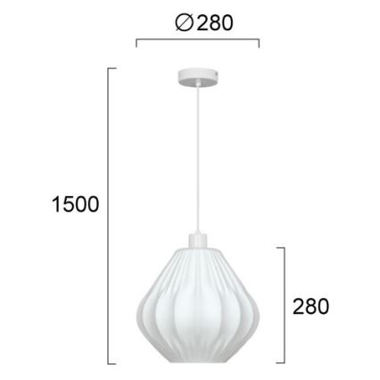 Csillár kábellel CARSON 1xE27/40W/230V fehér