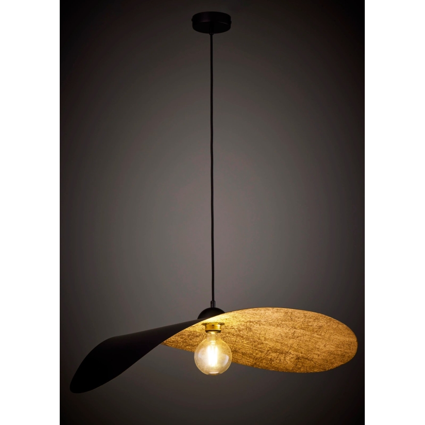 Csillár kábellel LEAF 1xE27/15W/230V fekete/arany