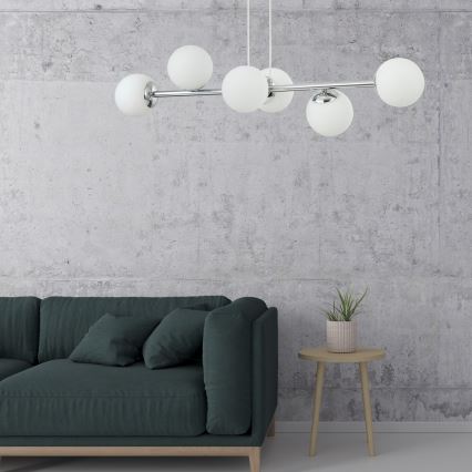 Csillár kábellel MADDIE 6xE14/5W/230V fényes króm