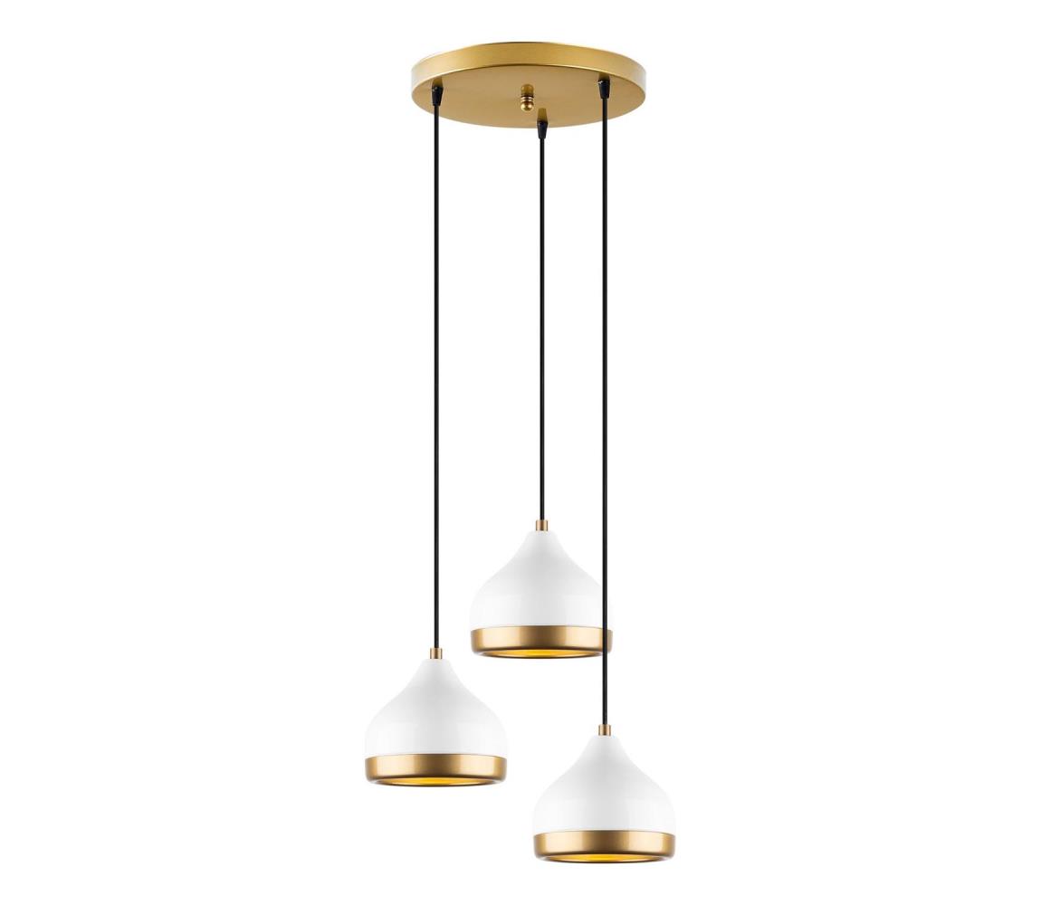 Csillár kábellel YILDO 3xE27/40W/230V fehér/arany 892OPV2132