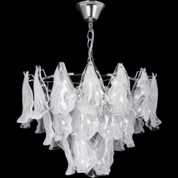 Csillár láncon 4xE27/60W/230V átm. 40 cm fényezett króm/fehér