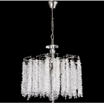 Csillár láncon 6xE14/60W/230V átm. 46 cm fényezett króm