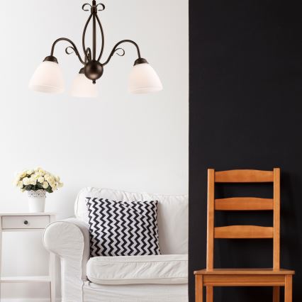 Csillár láncon ADELLE 3xE27/60W/230V